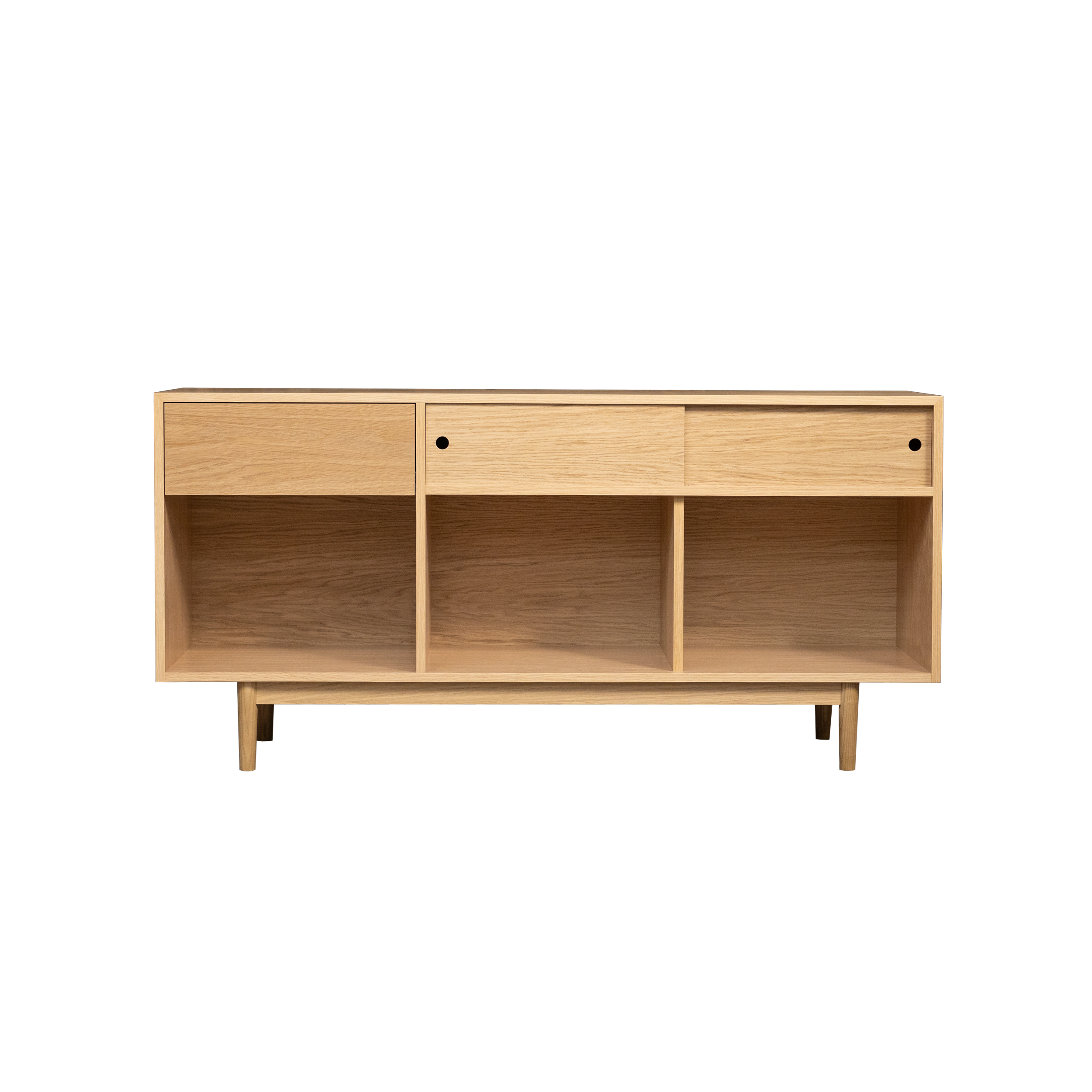 B-STOCK 60" 1 x 3 Combo Record Storage Cabinet in White Oak
