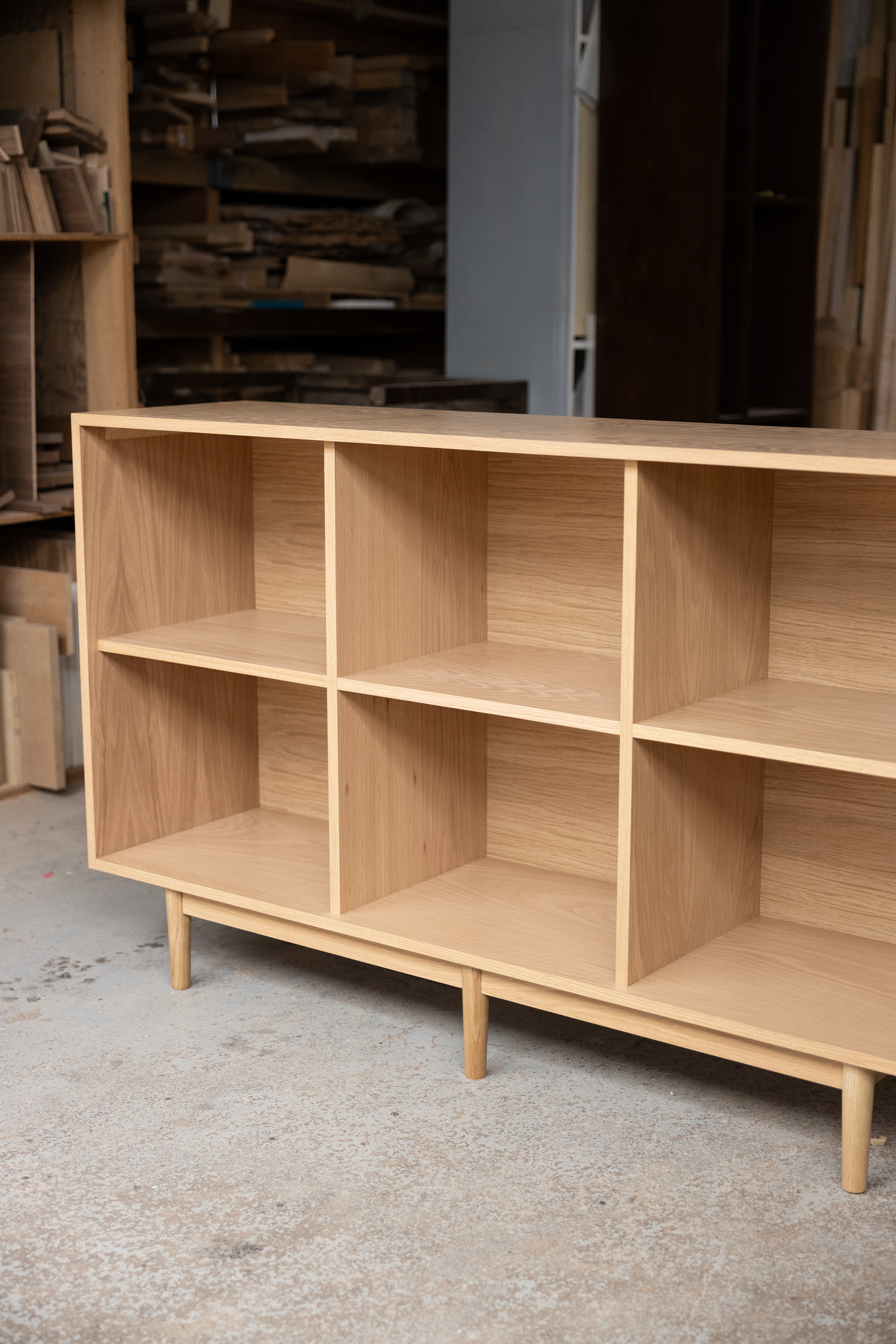 60" 2 x 3 Record Storage Cabinet in White Oak - Ready to Ship
