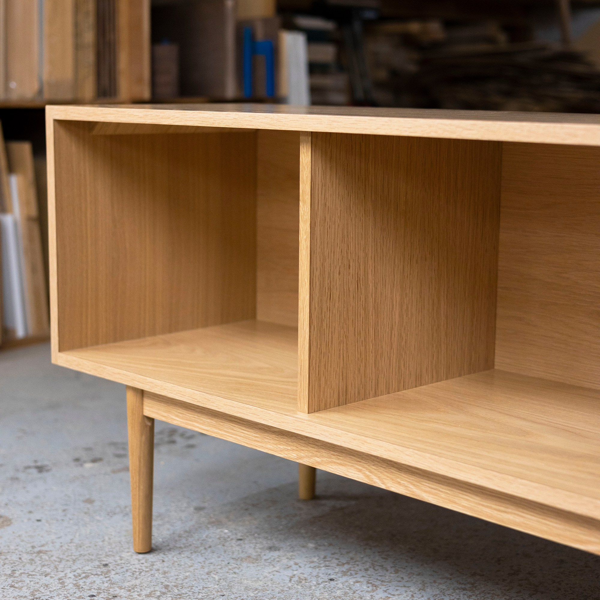 60" 1 x 3 (22" H) Record Storage Cabinet in White Oak - Ready to Ship