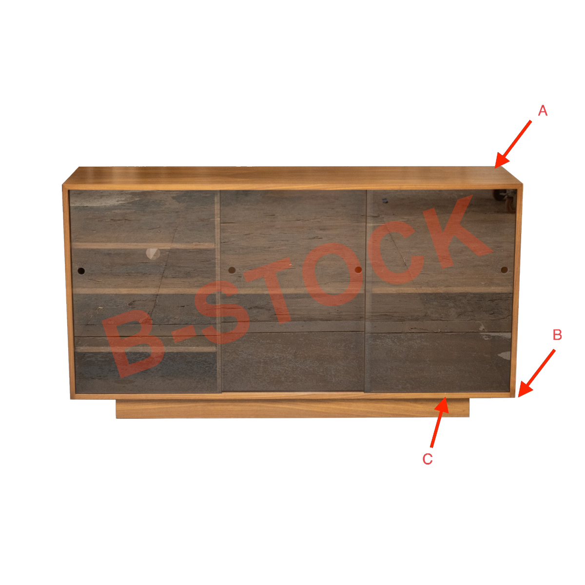 B-STOCK 60" 2 x 3 Record Storage Cabinet with Audio Component Section- Ready to Ship