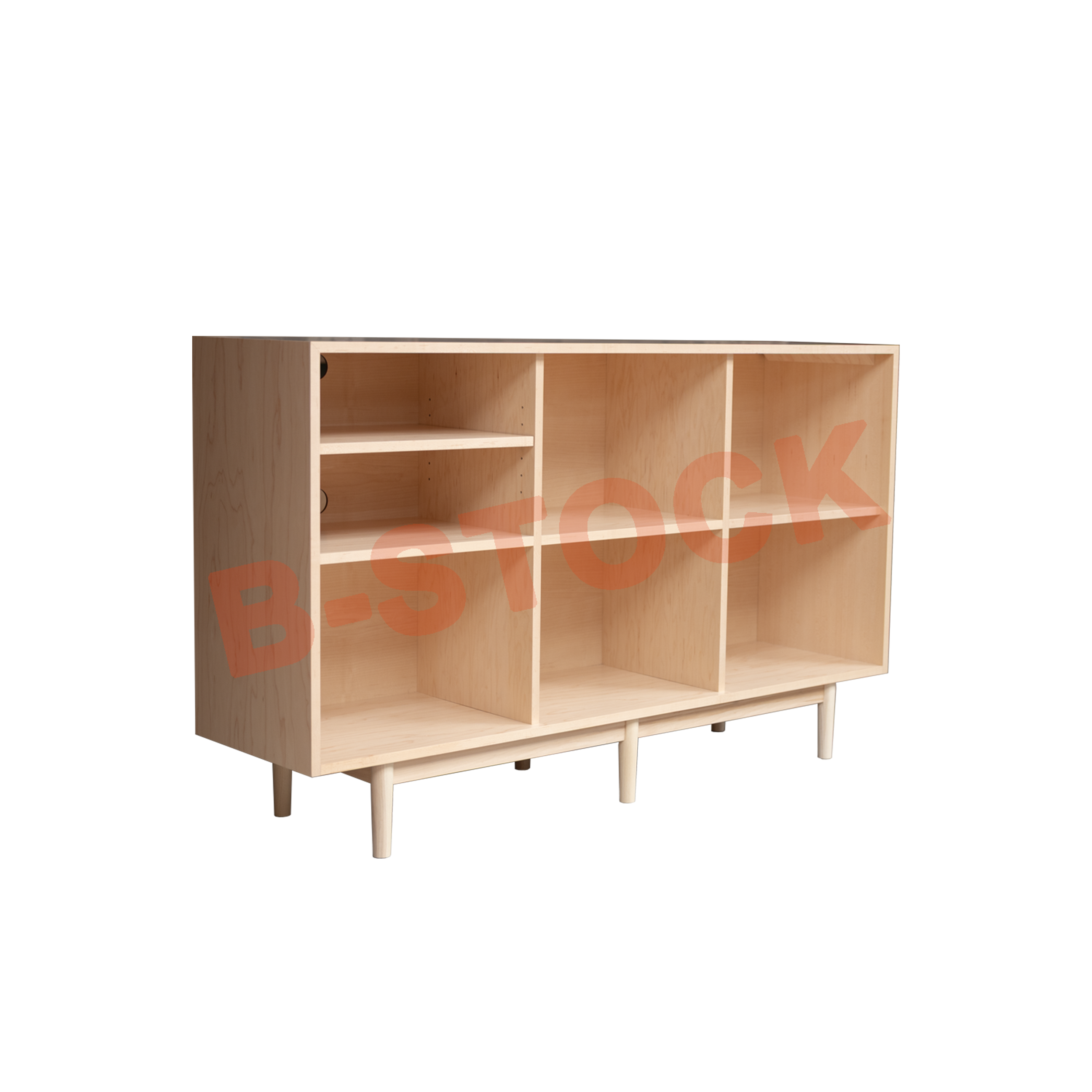 B-STOCK 60" 2 x 3 Record Storage Cabinet in Maple with Adjustable Shelf