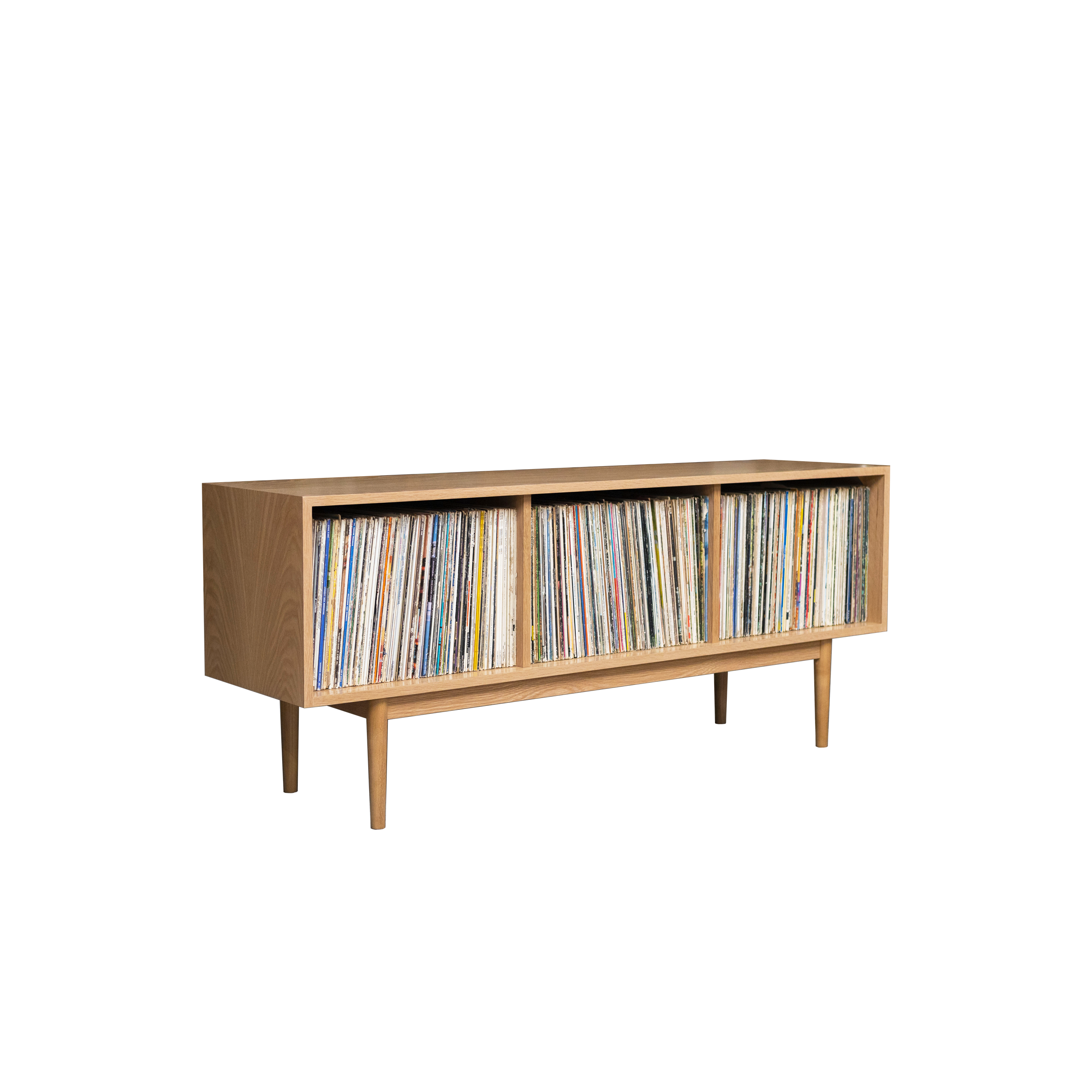 60" 1 x 3 (22" H) Record Storage Cabinet in White Oak - Ready to Ship