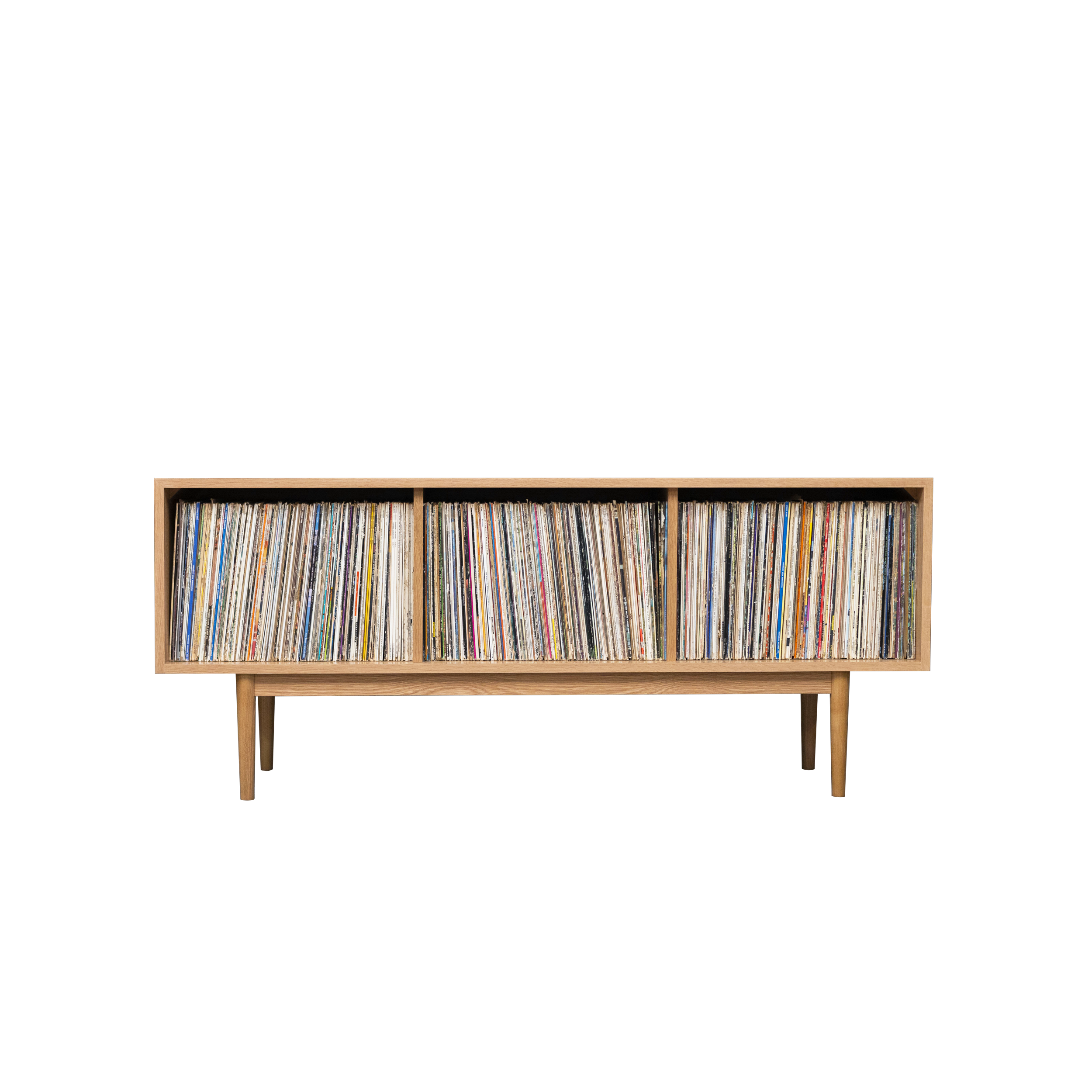 60" 1 x 3 (22" H) Record Storage Cabinet in White Oak - Ready to Ship