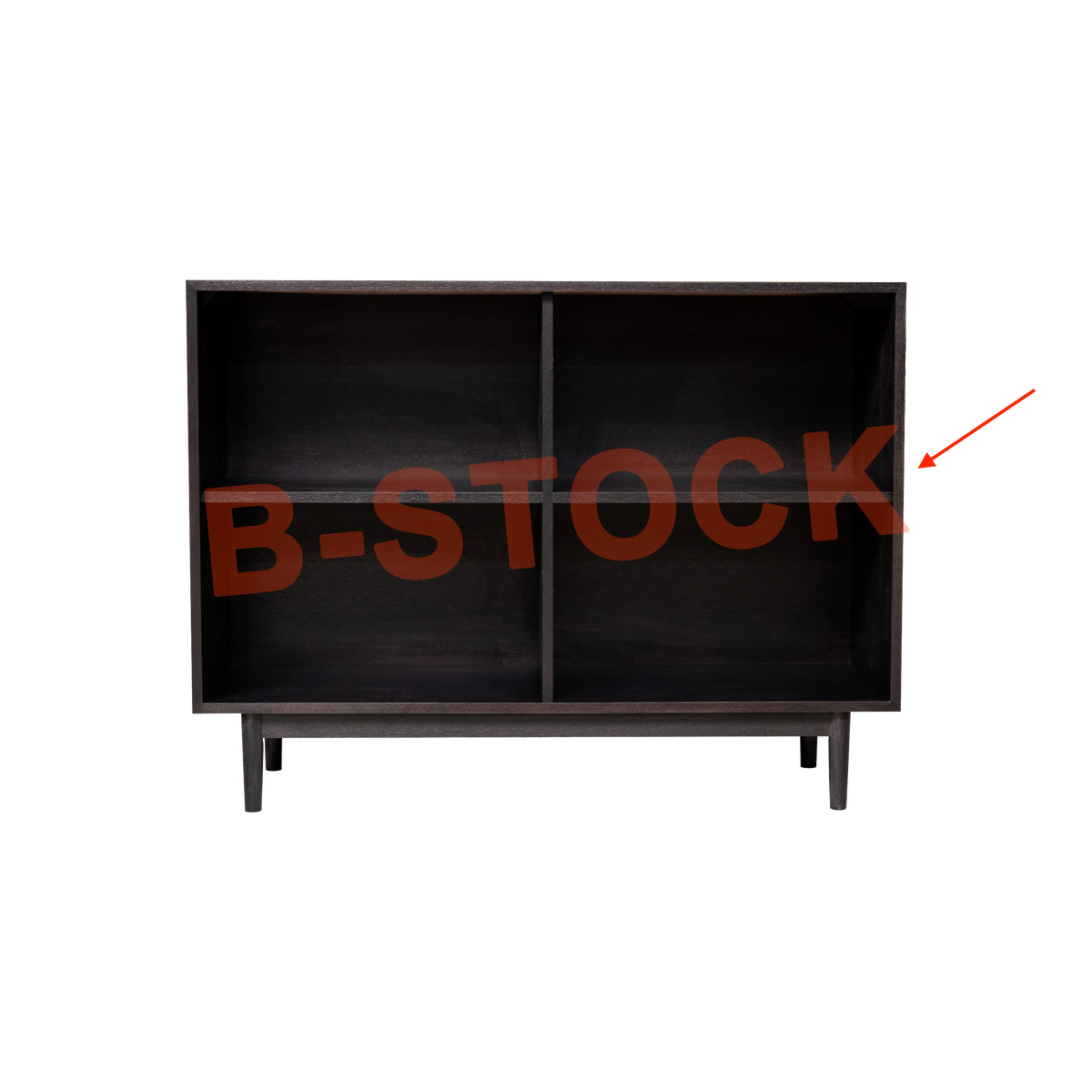 B-STOCK 48.25" 2 x 2 Record Storage Cabinet in Ebonized - Ready to Ship