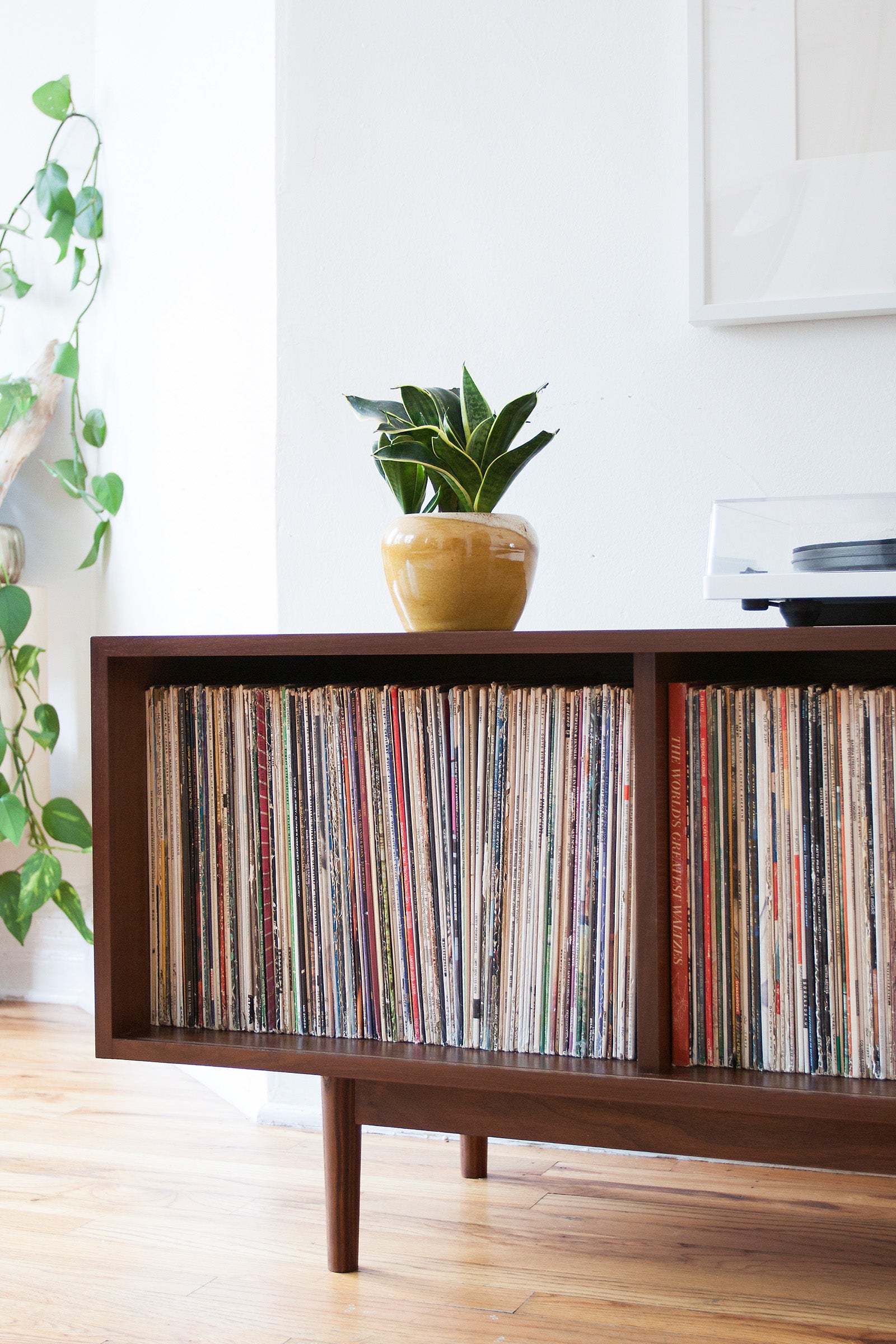 1 x 3 Vinyl Record Storage Cabinet - Customizable Length & Shelf