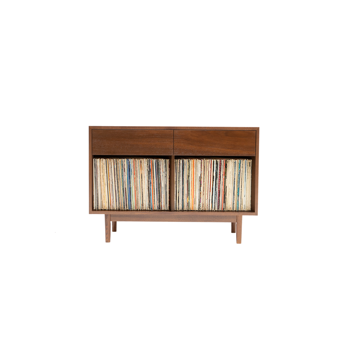 Stylish 1 x 2 Drawer Vinyl Record Storage Cabinet | Made in the USA ...