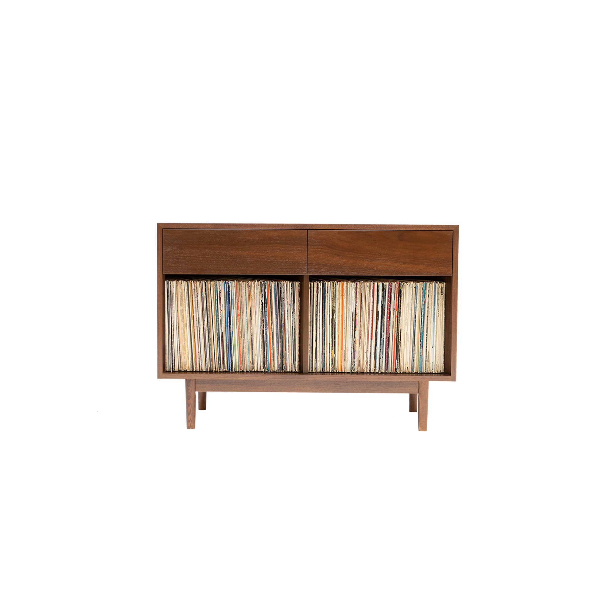 Stylish 1 x 2 Drawer Vinyl Record Storage Made in the USA