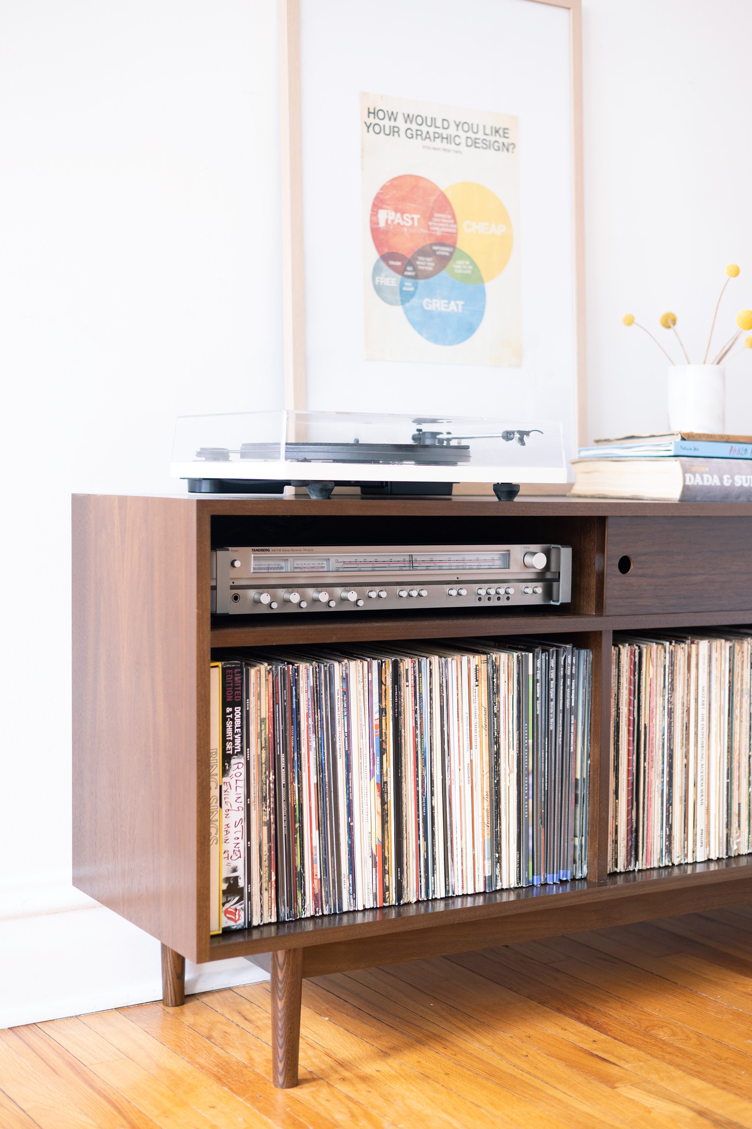 In Color Order: Record Cabinet Storage Baskets